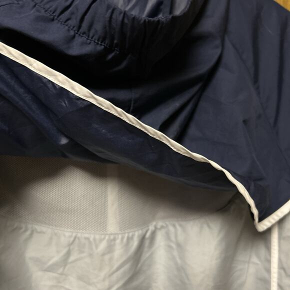 Nike size M women’s Jacket Windrunner Hooded Vented Running Golf Navy Gray B25 - Picture 6 of 12